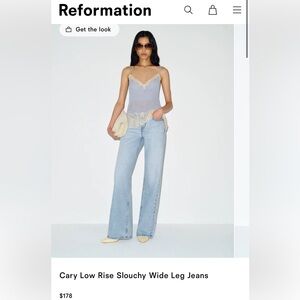 Reformation Cary Low rise Slouchy Wide Leg Jeans